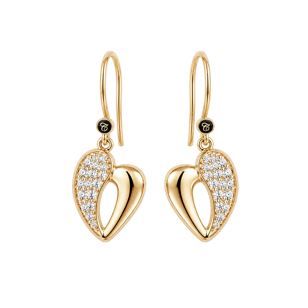 Christina Jewelry - My Heart ørehængere, forgyldt sølv - Model: 670-G111