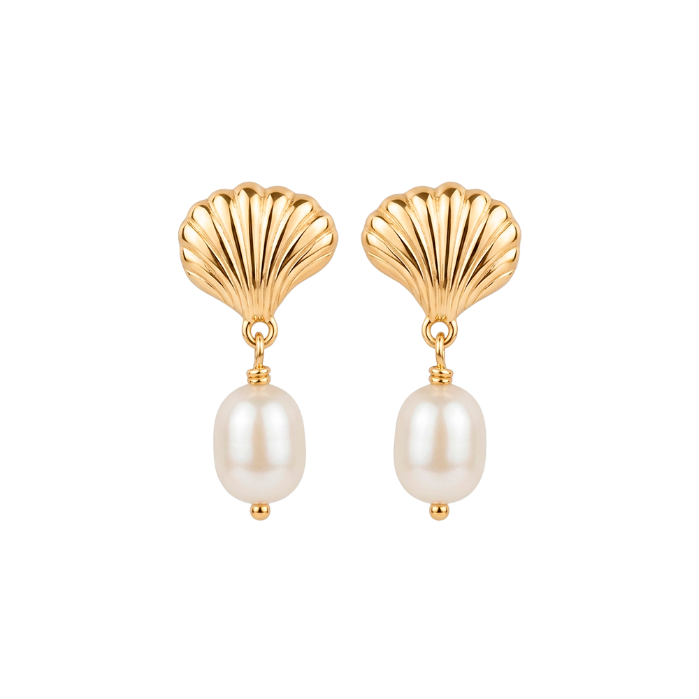 Christina Jewelry - Ocean Treasure Pearl ørehængere, forgyldt sølv - Model: 670-G116
