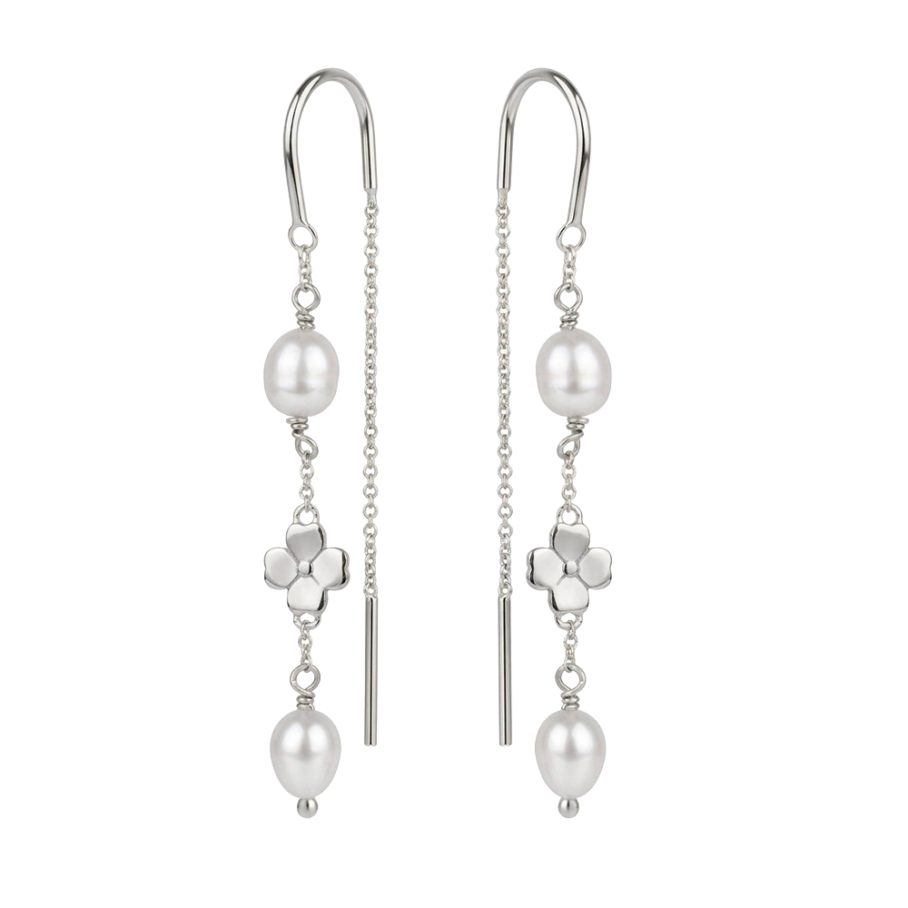 Christina Jewelry - Clover & Pearl ørehængere, sølv - Model: 670-S108