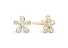 Christina jewelry & watches - Magic white Flower, ørestikker forgyldt med zirkoner - Model: 671-G126