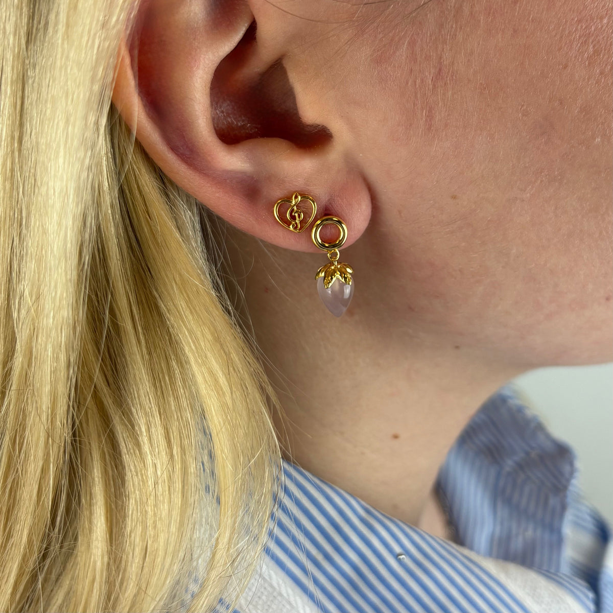 Christina Music Love ørestikker i forgyldt sølv – model 671-G127 – billede 2