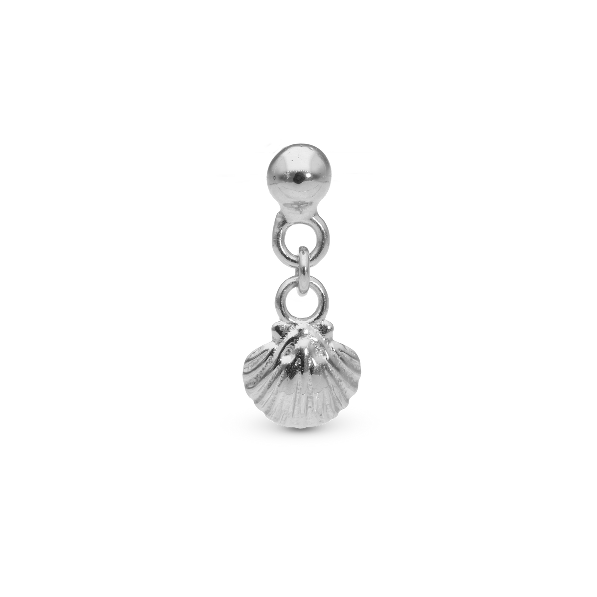 Christina Dangling Clam shell ørestikker i sølv – model 671-S114DSHELL