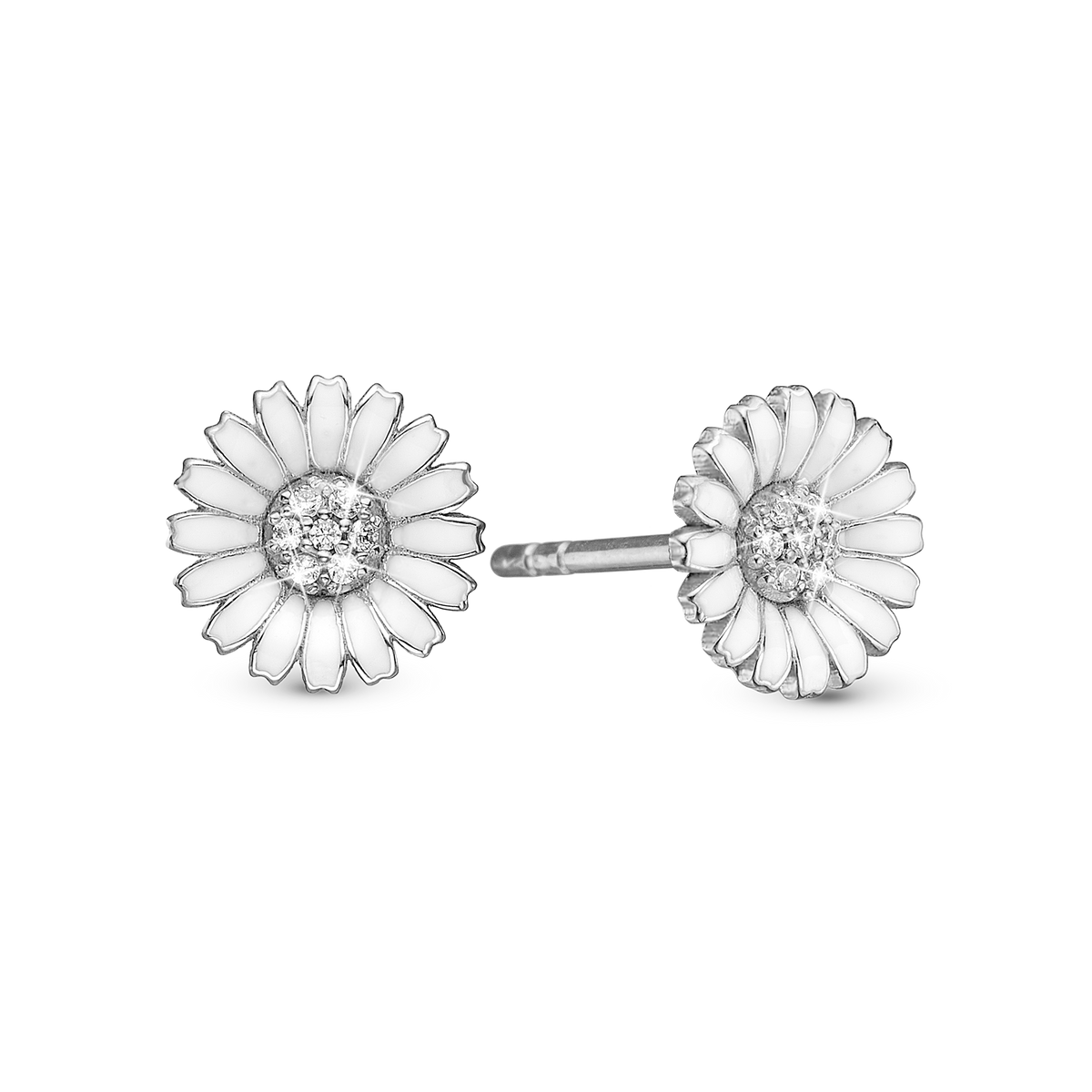 Christina Marguerit CZ 8mm ørestikker i sølv – model 671-S123