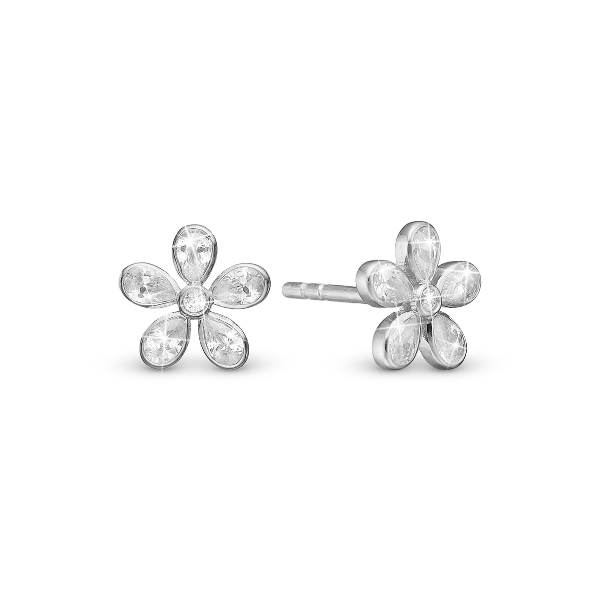 Christina Magic white Flower ørestikker i sølv – model 671-S126