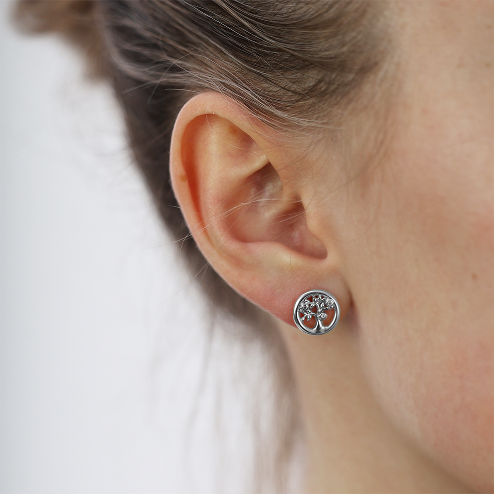 Christina Tree of Life ørestikker i sølv – model 671-S58 – billede 4
