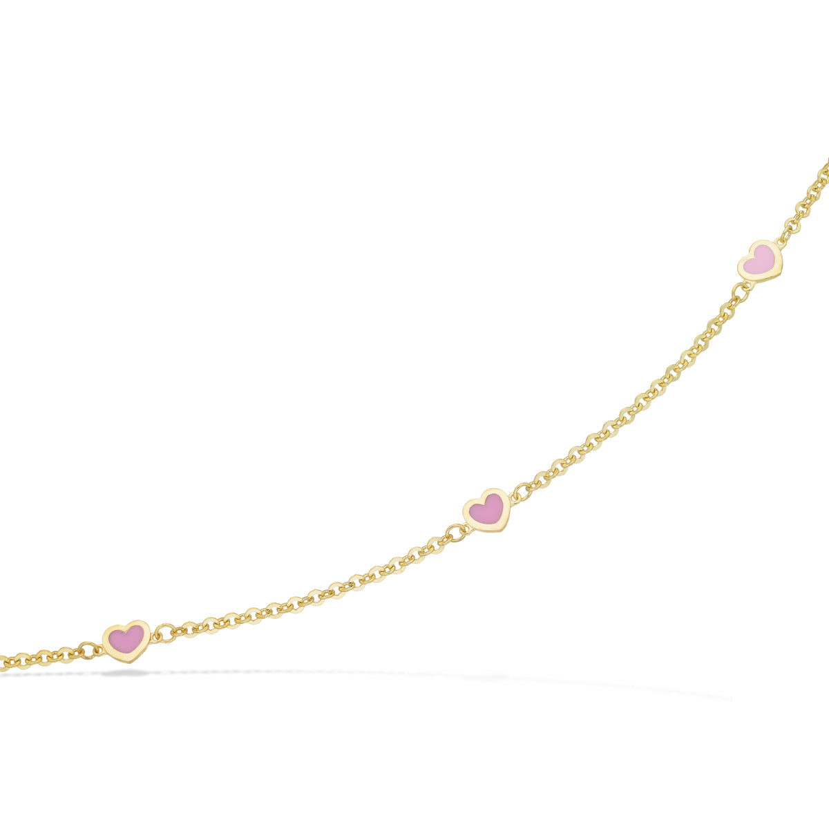 Scrouples -Girls armbånd 3 x rosa hjerter 14+2 cm sølv fg. Model: 672442
