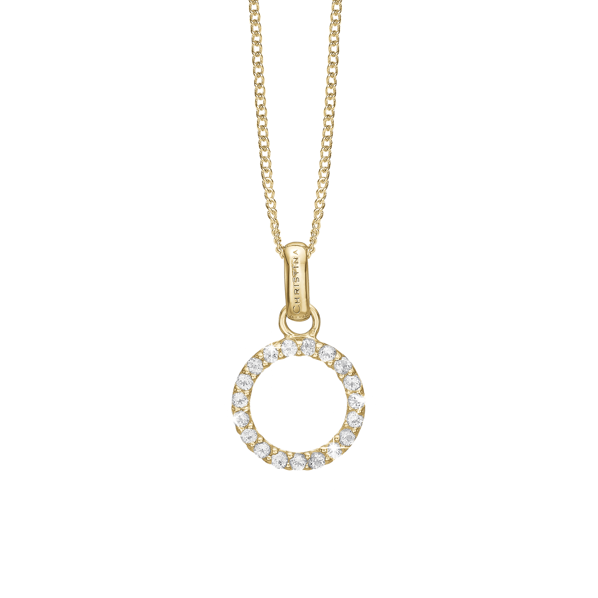 Christina Sparkly Circle vedhæng i forgyldt sølv – model 680-G06 – billede 4