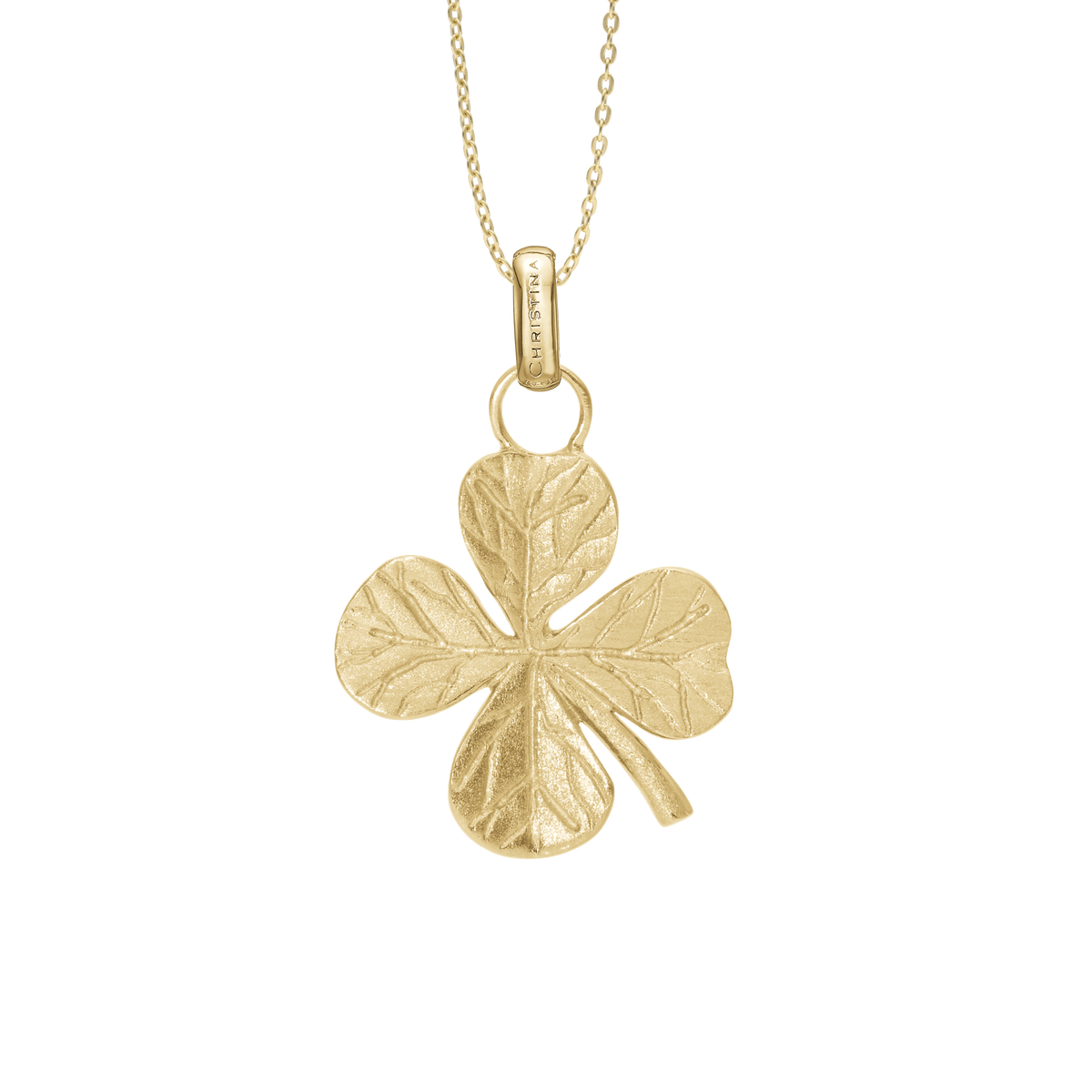Christina Big Four Leaf Clover vedhæng i forgyldt sølv