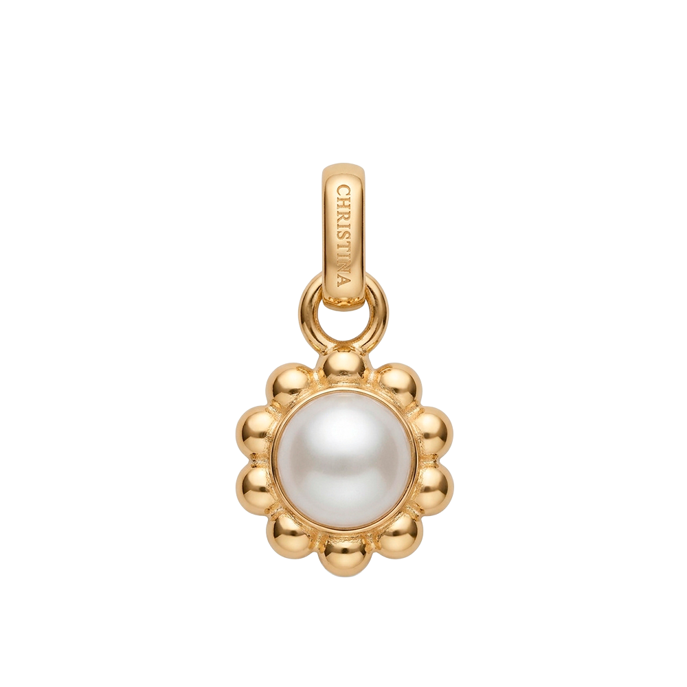 Christina Jewelry - Flower Pearl vedhæng, forgyldt sølv - Model: 680-G176