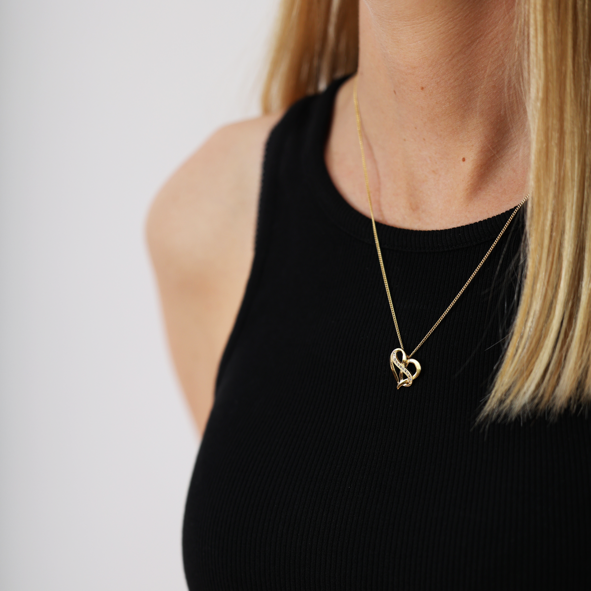 Christina Heart with Eternity vedhæng i forgyldt sølv – billede 3
