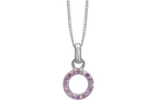 Christina jewelry - Pink CZ Circle, sølv vedhæng, Ø10mm - Model: 680-S118pink