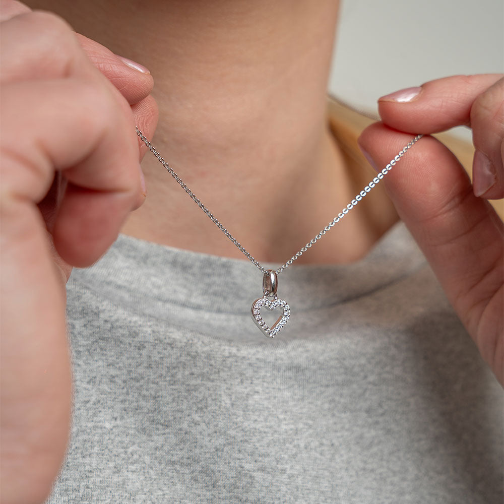 Christina Shimmery Heart vedhæng i sølv – billede 3