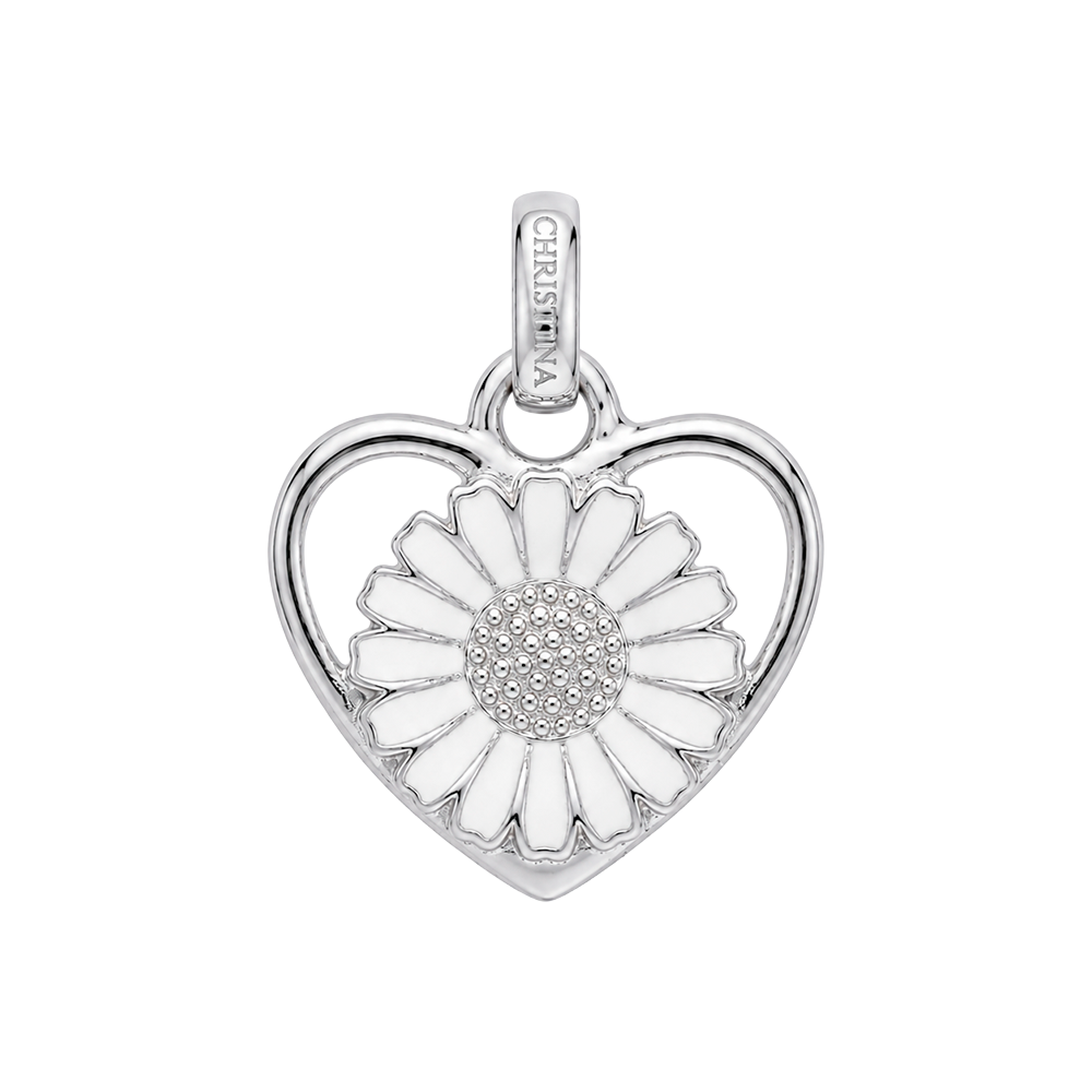 Christina Jewelry - Marguerite Inside Heart vedhæng, sølv - Model: 680-S186