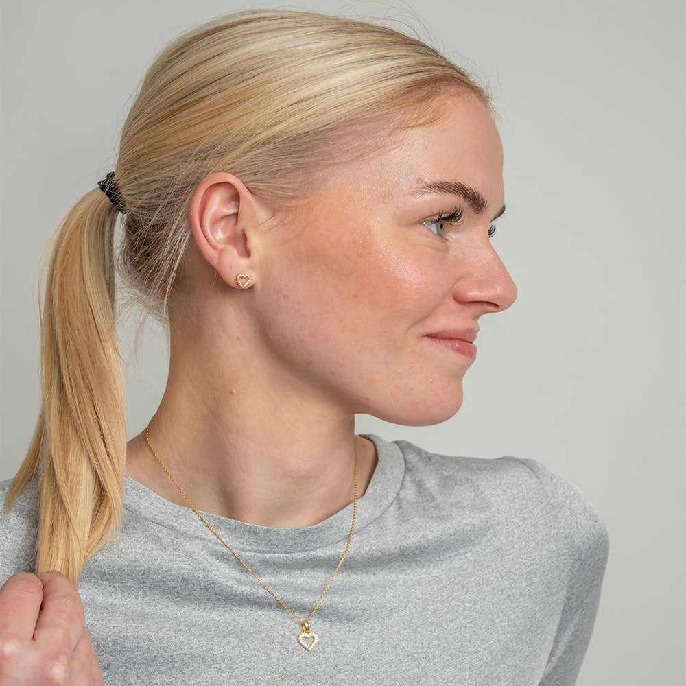 Christina Shimmery Heart smykkesæt i forgyldt sølv – model 685-MOR2025-G – billede 4