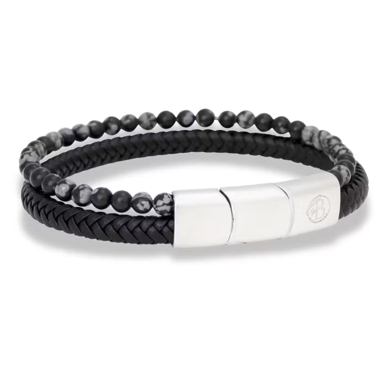 By Billgren - Herre armbånd i sort læder - Modelnr.: 8487