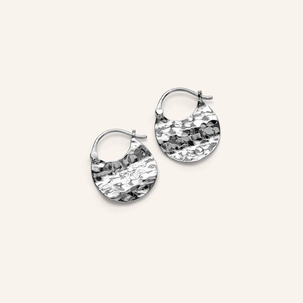 Pernille Corydon -Small Halo Earrings forsølvet messing 16mm - Model: E-764-bsp