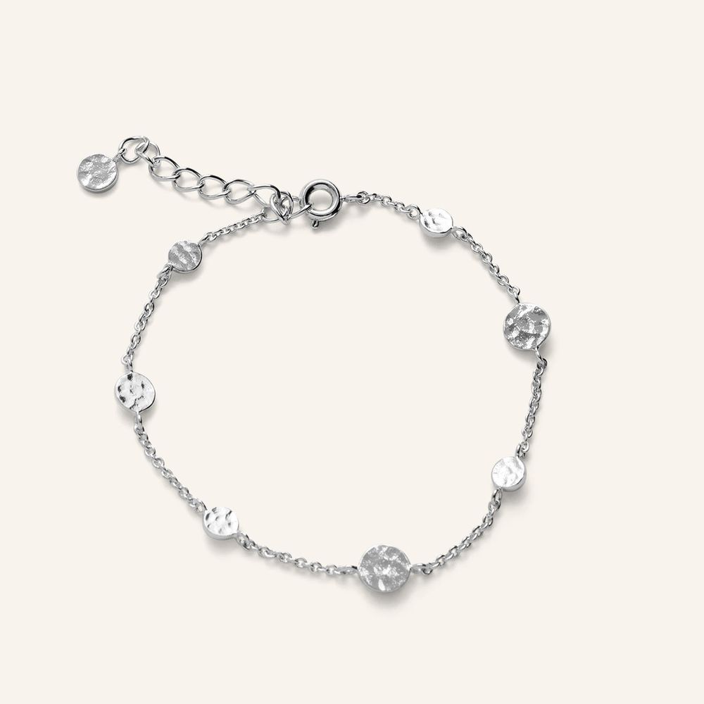 Pernille Corydon- Dot Bracelet forsølvet messing 16-19cm- Model: B-767-bsp