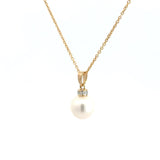 14 kt. diamant perle vedhæng m. 0,05ct w/si - Model: 20-22150