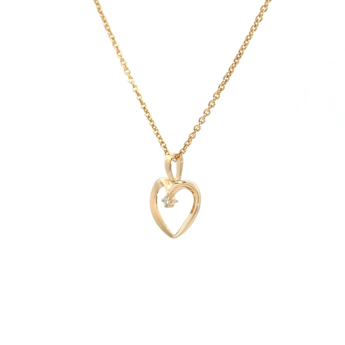 14kt vedhæng- hjerte m. 0,02ct tw/si brillant - 45-00061-1850F