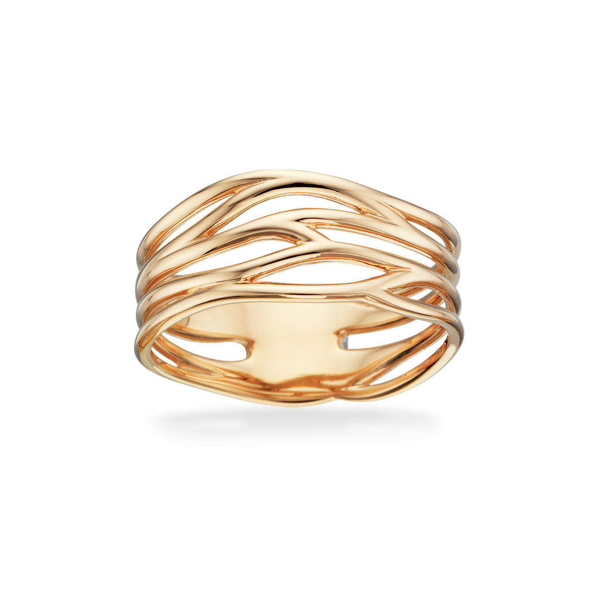 Scrouples - 8 kt. bred guldring med tråde - Model: 713003