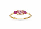 Scrouples - 8 kt. guldring med pink og lyserøde syntetiske zirkoner - Model: 713683