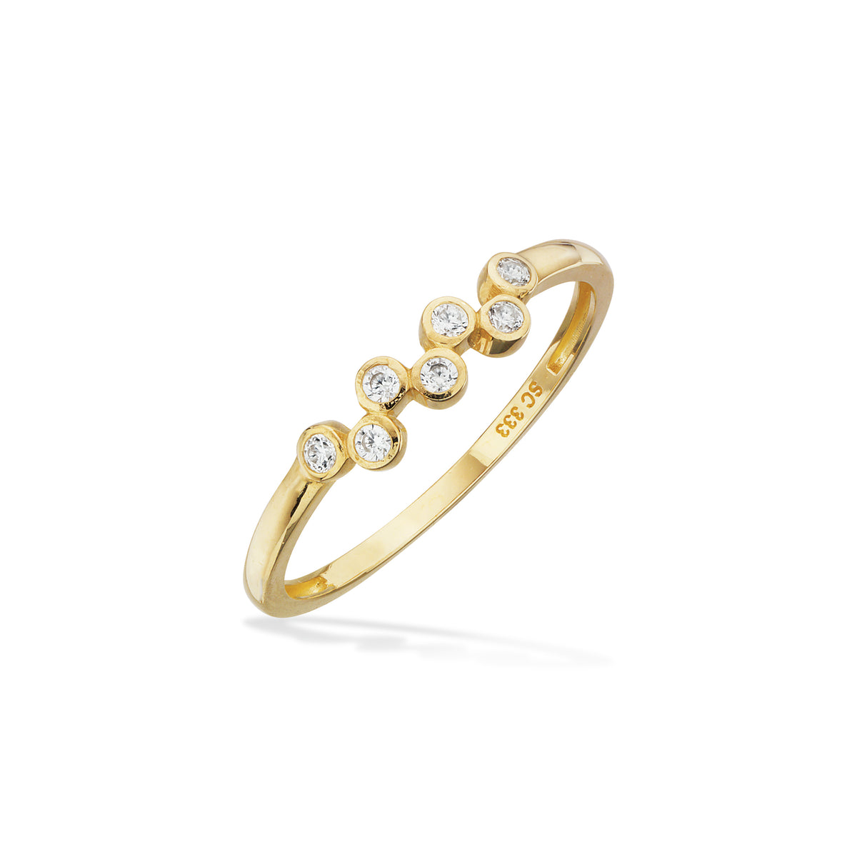 Scrouples - 8 kt guldring med syntetiske zirkoner - Model: 713703