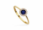 Scrouples - 8 kt. guldring, roset med blå og hvide syntetiske zirkoner - Model: 713953
