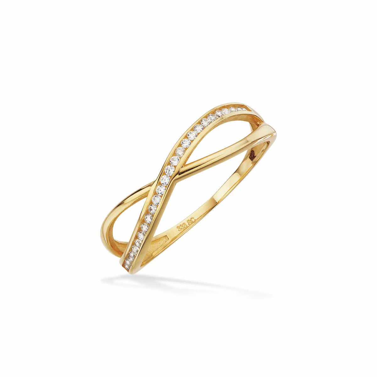 Scrouples - 8 kt. guldring med syntetiske zirkoner - Model: 713993