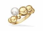 Scrouples - 8 kt. guldring, kugler og hvid ferskvandsperle - Model: 714193