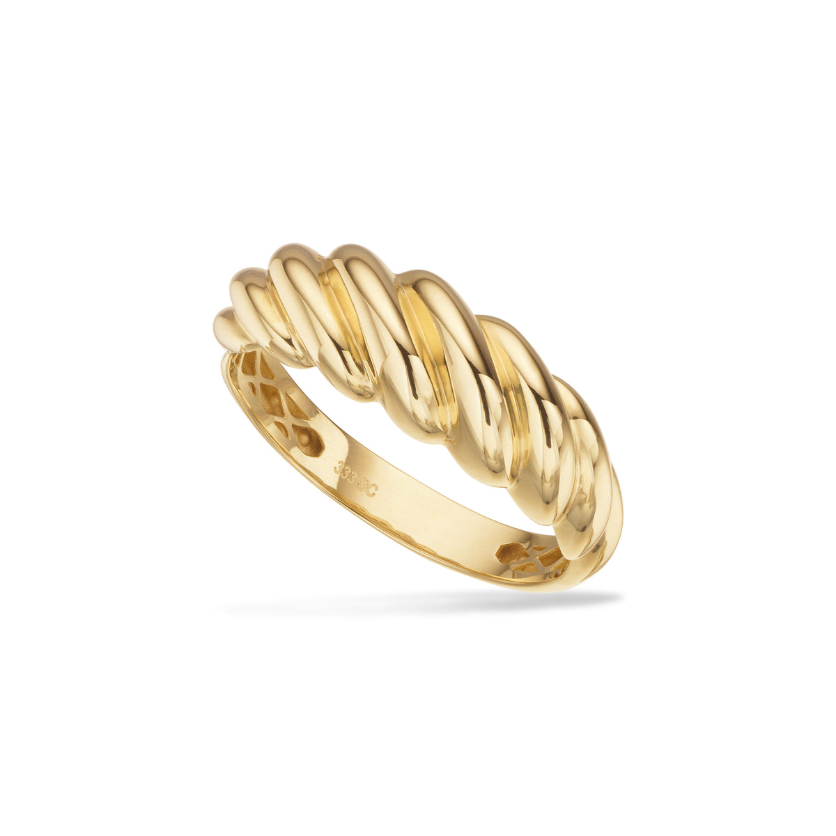 Scrouples - 8 kt guldring med snoet design- Model: 714283