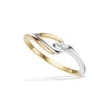 Scrouples - 8 kt. rød-og hvidguld ring med zirkonia - Model: 714664