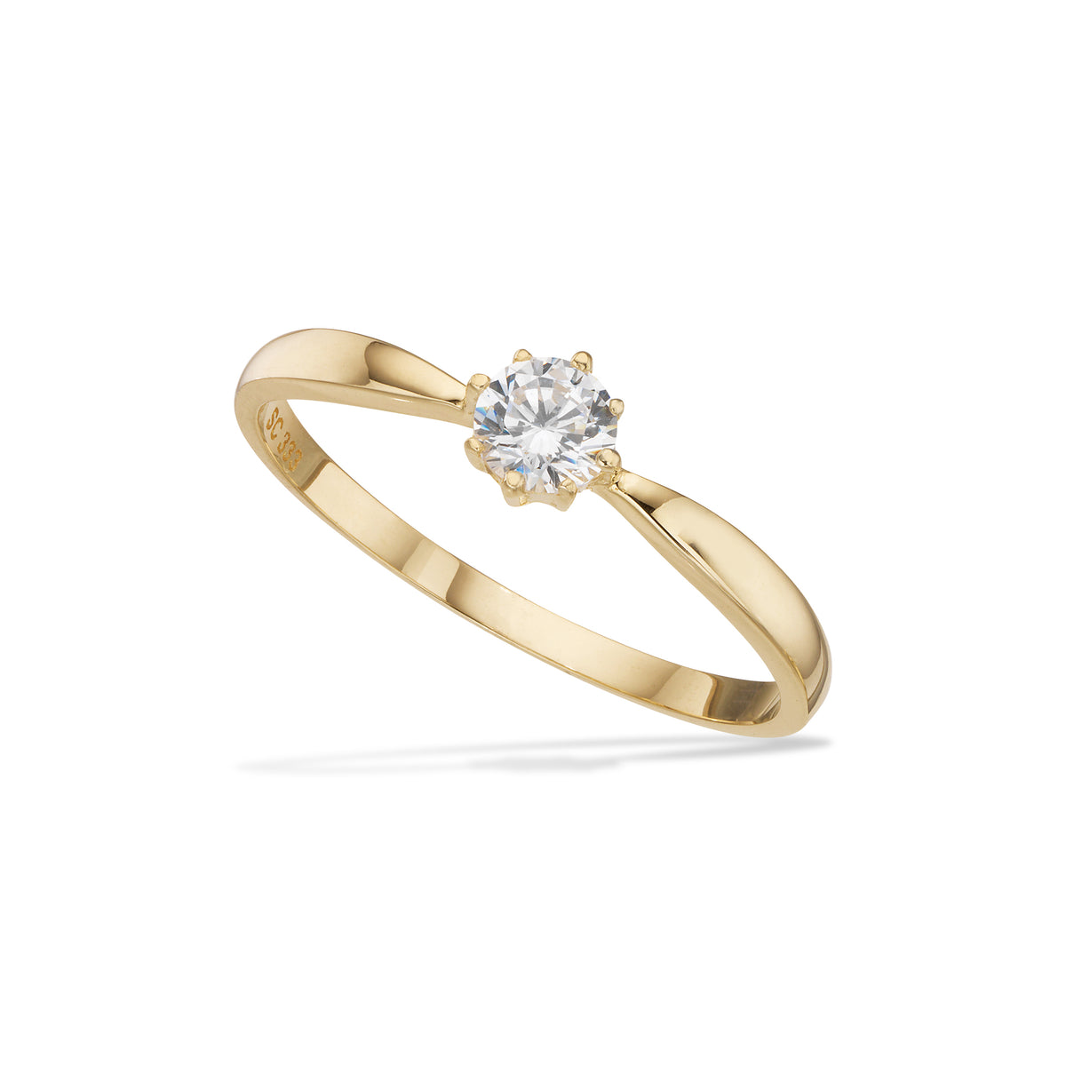 Scrouples - 8 kt guldring med syntetisk zirkon - Model: 714713