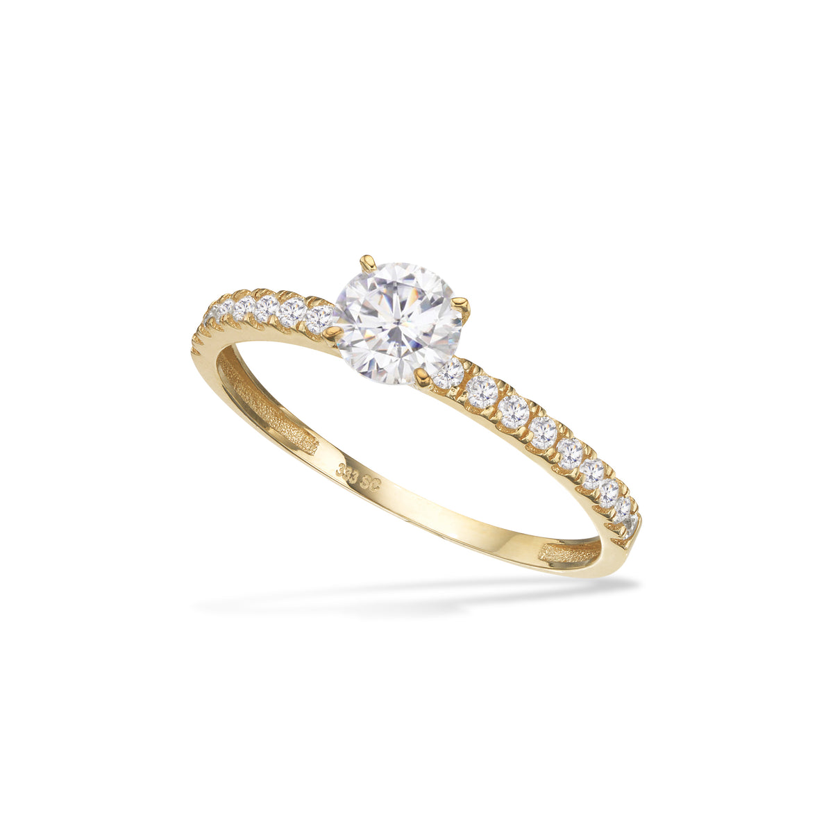 Scrouples - 8 kt guldring med hvid cubic zir - Model: 714883