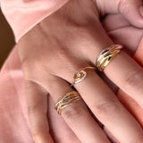 Scrouples - 8 kt guldring med syntetiske zirkoner - Model: 715484