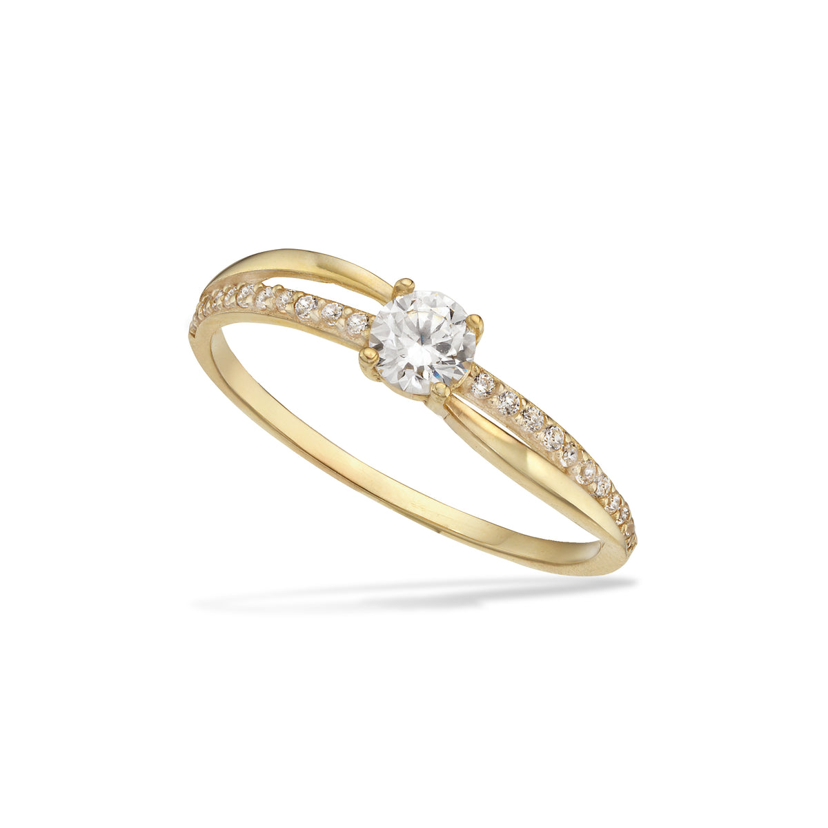 Scrouples - 8 kt guldring med syntetiske zirkoner - Model: 715643