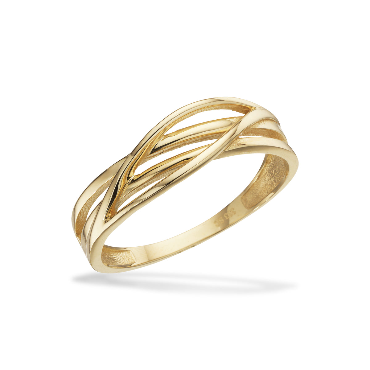 Scrouples - 8 kt. guldring med tråde der krydser - Model: 715933