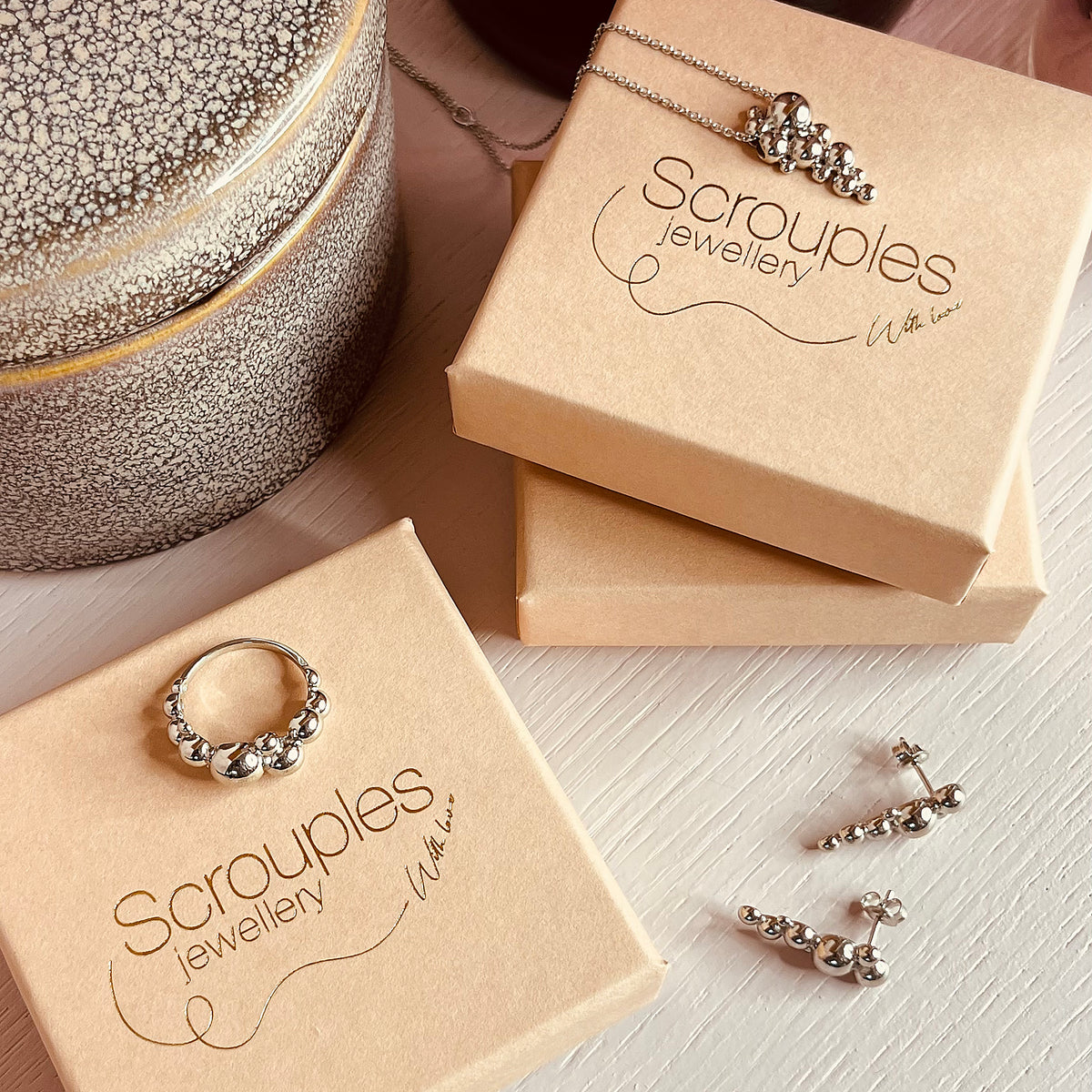 Scrouples - Sølv ring med kugler - Model: 728452