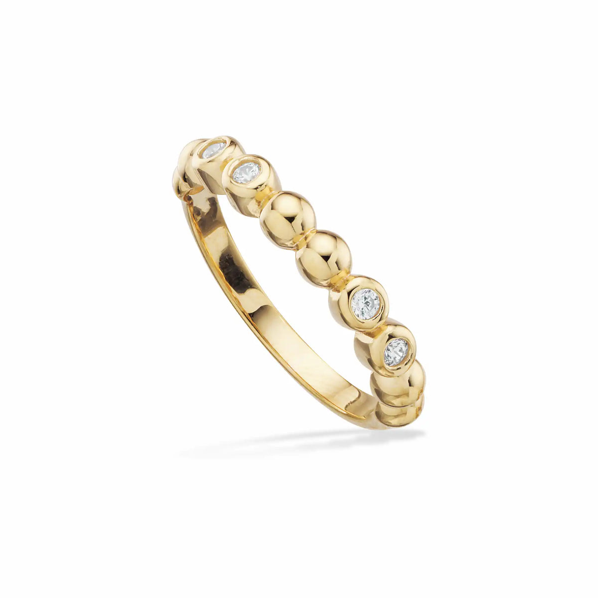 Scrouples - Forgyldt sølv ring med små kugler syntetiske zirkoner - Model: 728532
