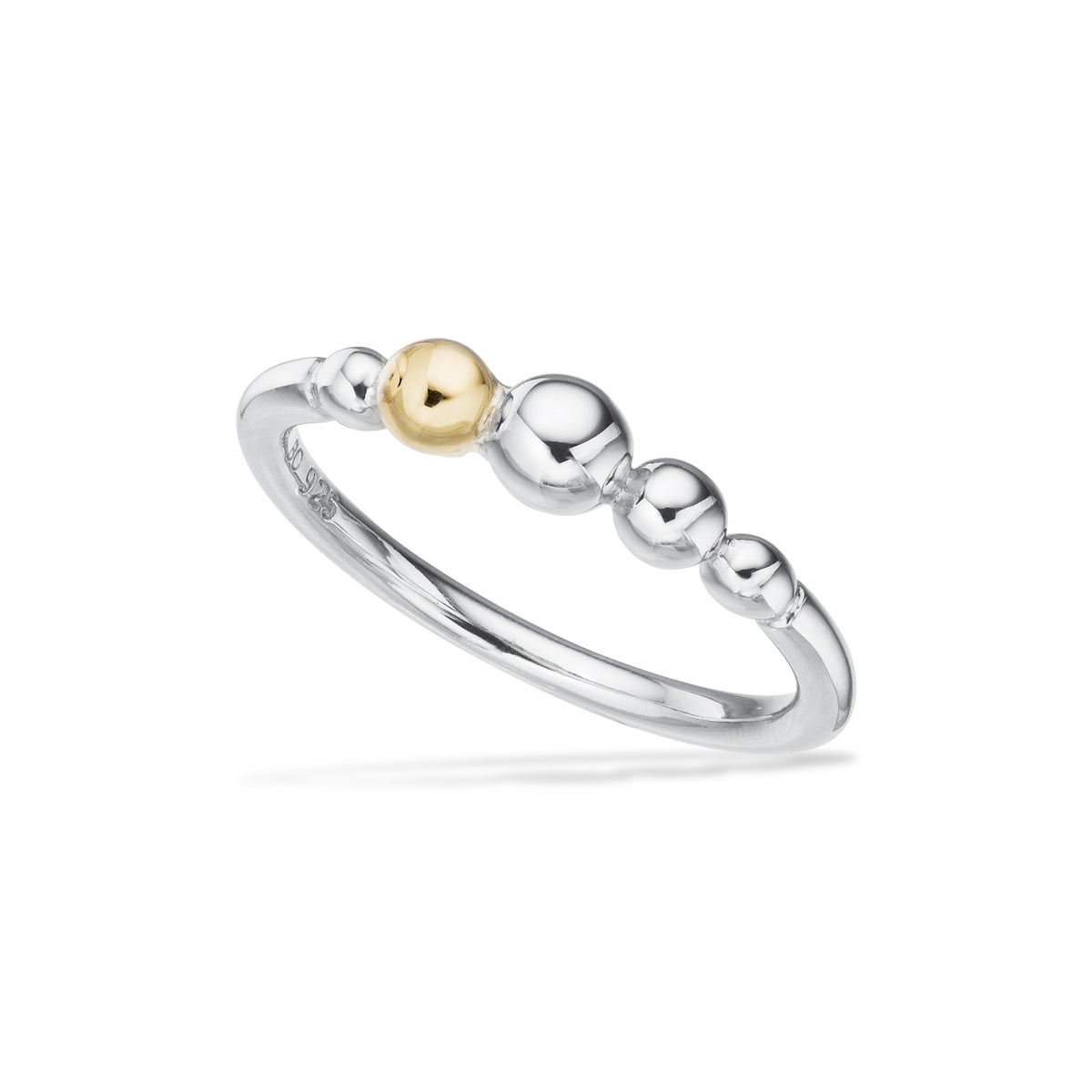 Scrouples - Ring, sølv + 8 kt med kugler - Model: 730012