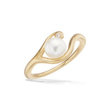 Scrouples - Ring, forgyldt sølv med perle og syntetiske zirkon - Model: 730552