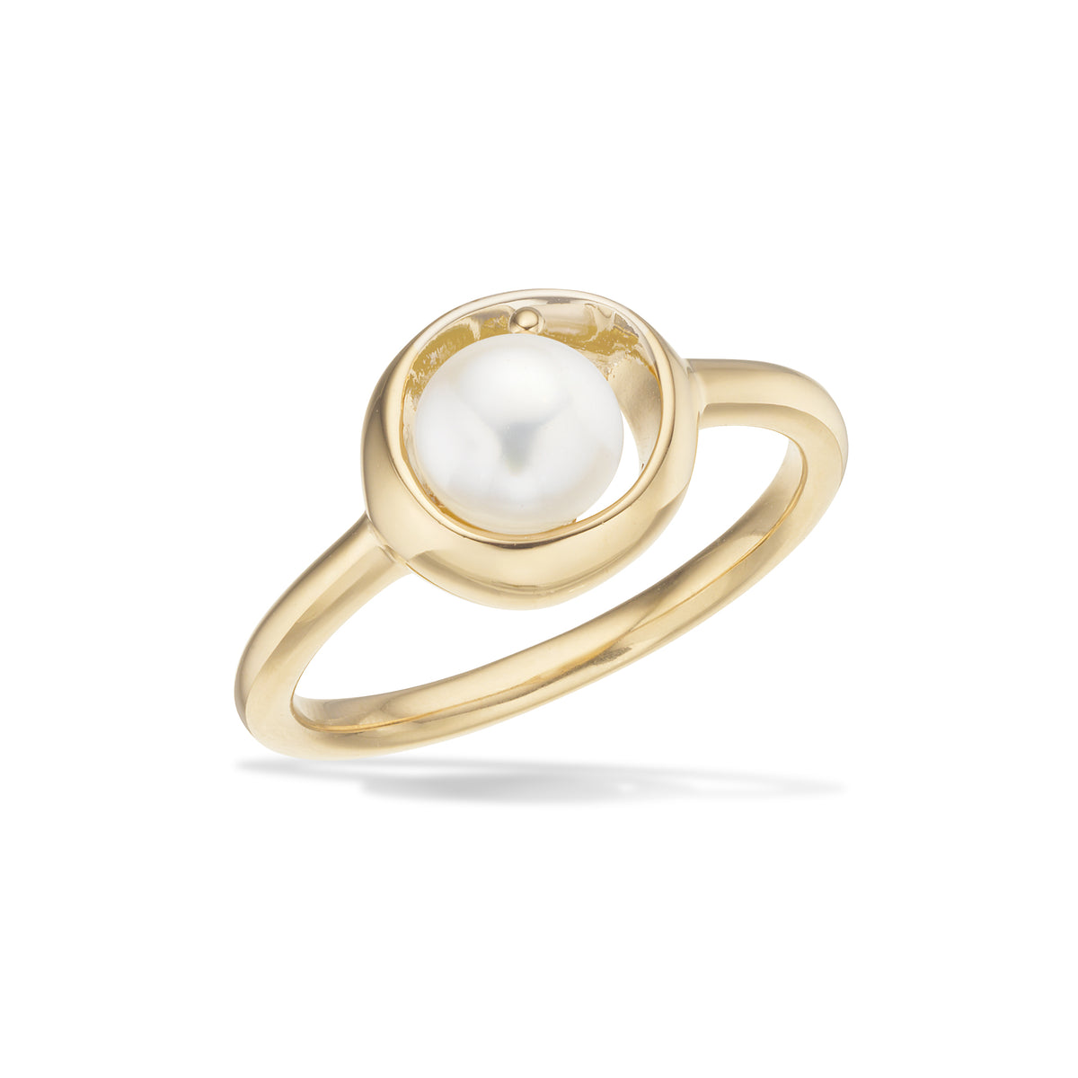 Scrouples - Ring, forgyldt sølv med perle - Model: 730672