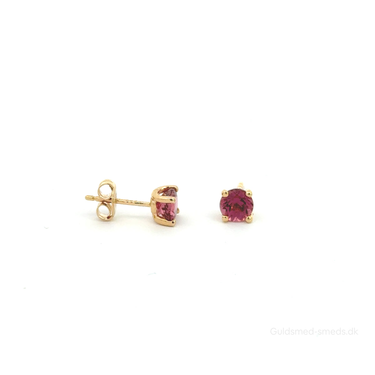 14 kt. ørestik med Pink turmalin - Model: 10-22130