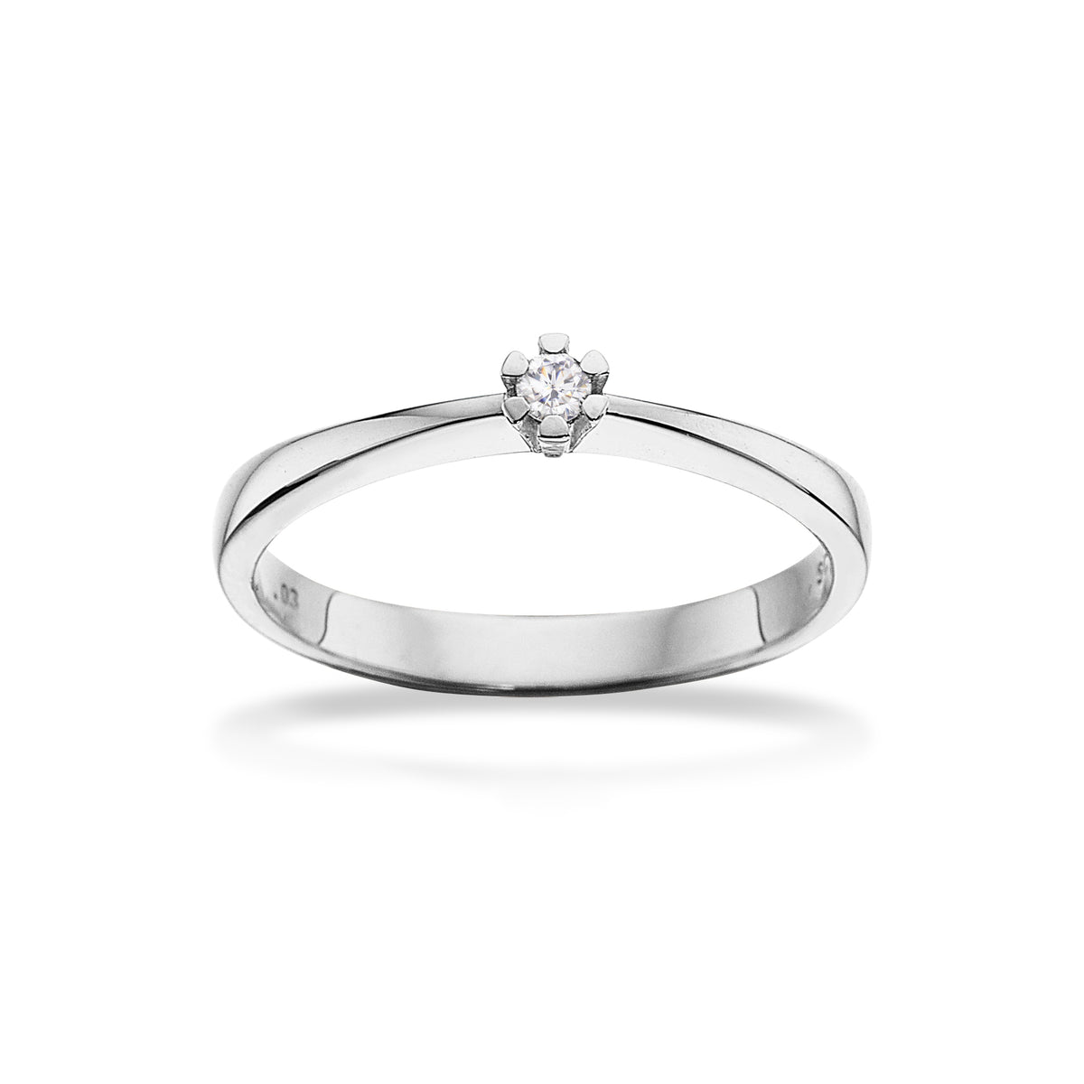 Scrouples - Vida ring hvidguld 0,03 W/P1 8 kt - Model: 7814,03