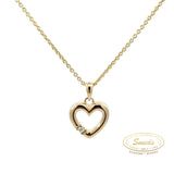 hjerte halskæde med diamant