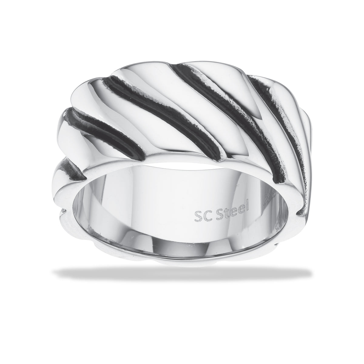 Scrouples - Herre ring rustik overflade stål - Model: 791671