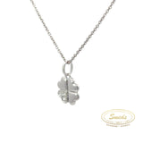 Sølv vedhæng, firkløver med syntetiske zirkoner og kæde - Model: 20-12747