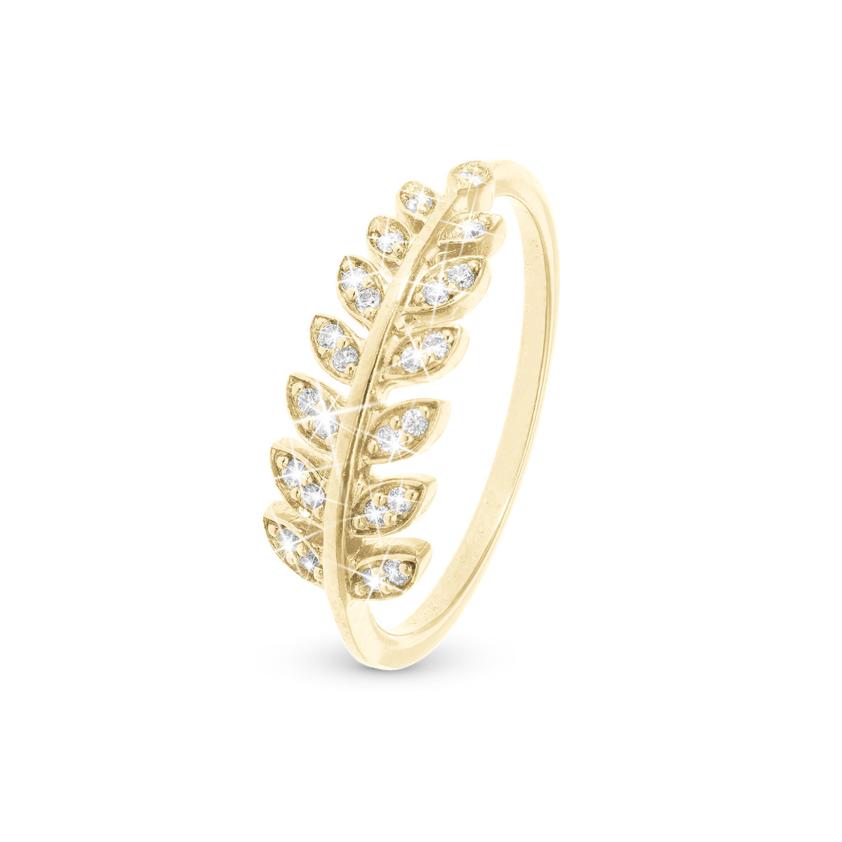 Christina Forest Leaves ring i forgyldt sølv – model 800-1.18.B
