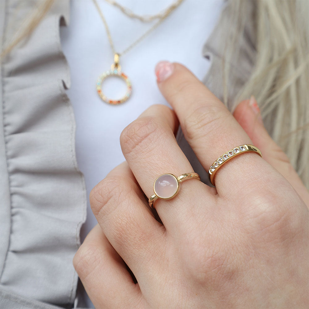 Christina Pink Chalcedony ring i forgyldt sølv – model 800-3.25.B – billede 3