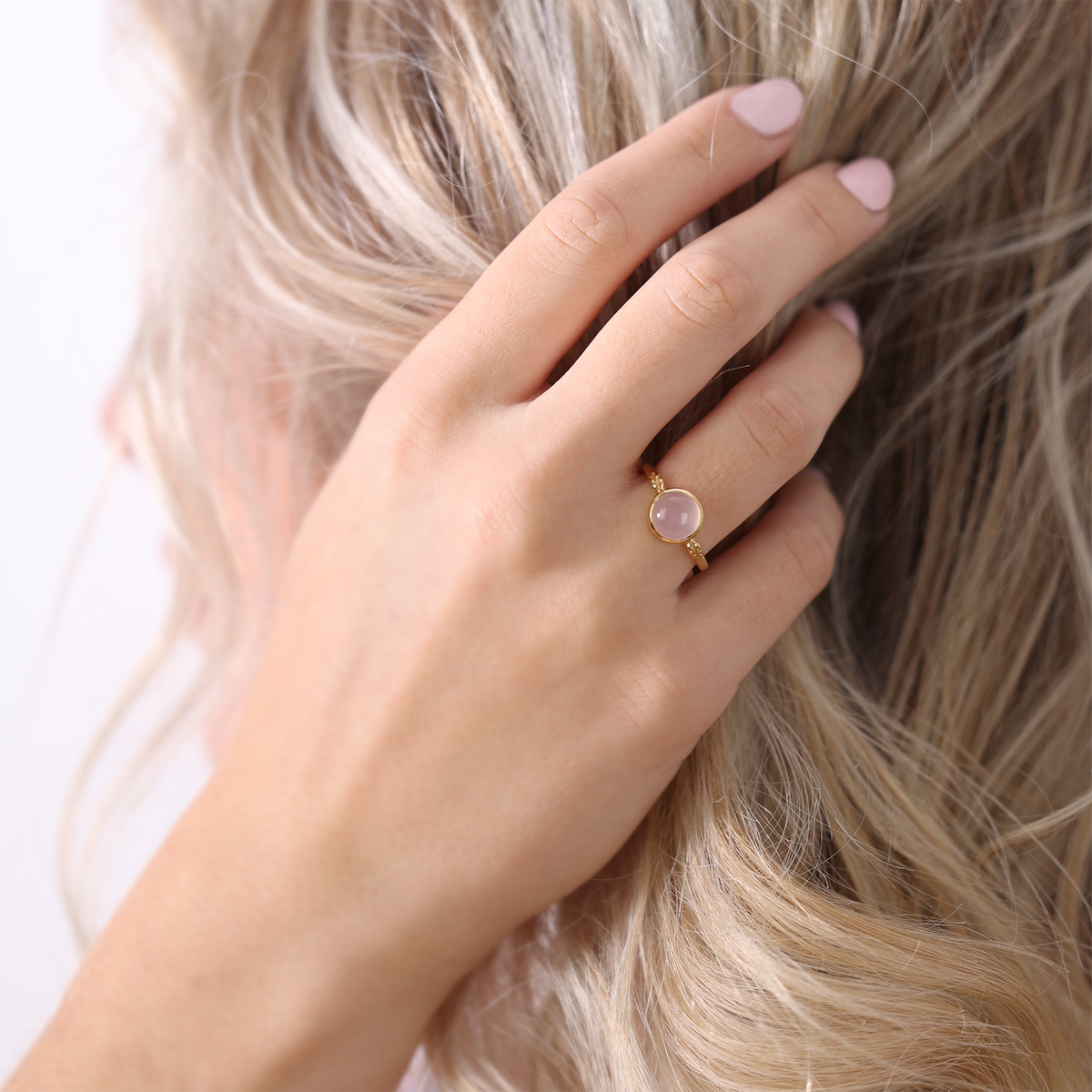 Christina Pink Chalcedony ring i forgyldt sølv – model 800-3.25.B – billede 12