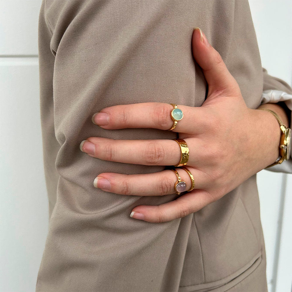 Christina Blue Chalcedony ring i forgyldt sølv – model 800-3.26.B – billede 5